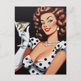 Beauty Drink Pin Up Briefkaart