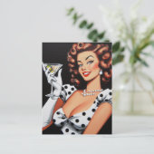 Beauty Drink Pin Up Briefkaart (Staand voorkant)
