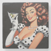 Beauty Drink Pin Up Stenen Onderzetter (Voorkant)