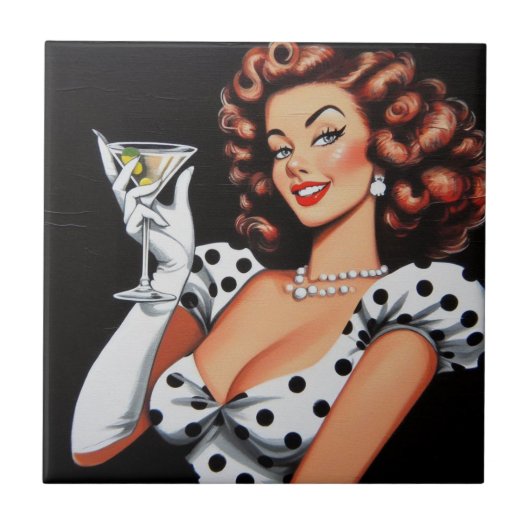 Beauty Drink Pin Up Tegeltje (Voorkant)