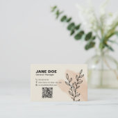 Beauty Elegant Bewerkbare QR Visitekaartje (Staand voorkant)