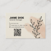 Beauty Elegant Bewerkbare QR Visitekaartje (Voorkant)