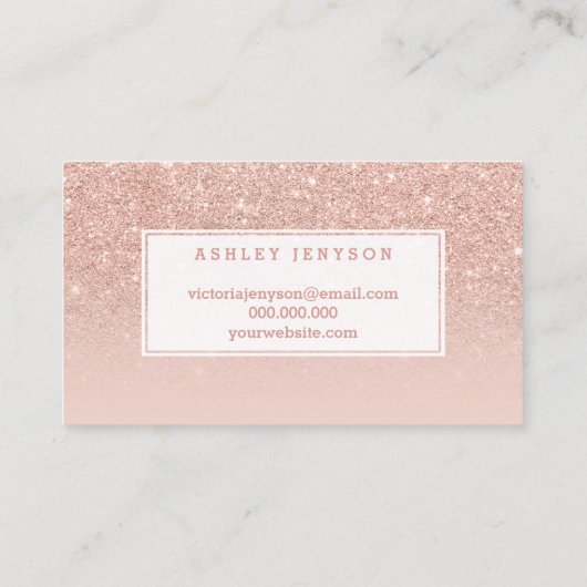 Beauty elegant typografie blush ombre roos gold visitekaartje (Achterkant)