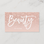 Beauty elegant typografie blush ombre roos gold visitekaartje (Voorkant)