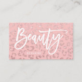 Beauty elegant typografie roos goudluiproze visitekaartje (Voorkant)