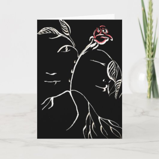 Beauty en Beast Roos Kaart (Voorkant)