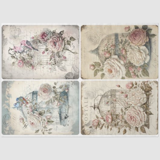 Beauty en Birdcages Tissuepapier (Voorkant)