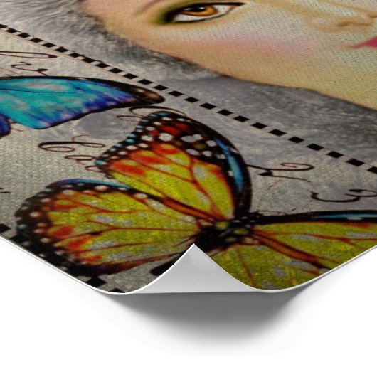 Beauty en Butterflies Poster (Hoek)