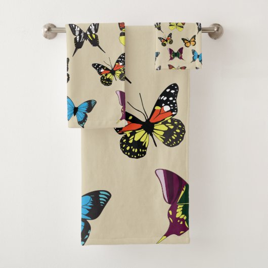 Beauty en Butterfly Bath Towel Set Bad Handdoek (Insitu)