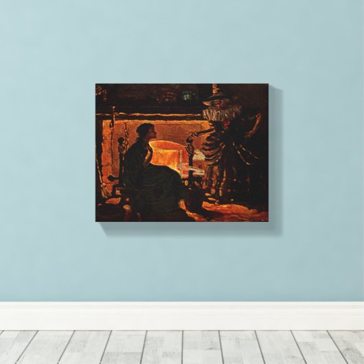 Beauty en de heks - canvas afdruk (Insitu (Houten vloer))