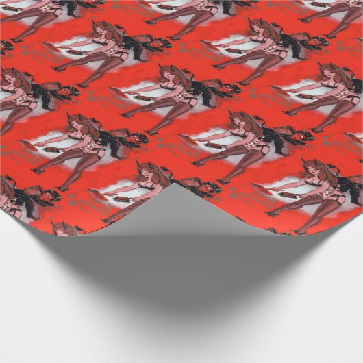 Beauty en de  kerst van de Krampus Cadeaupapier (Hoek)