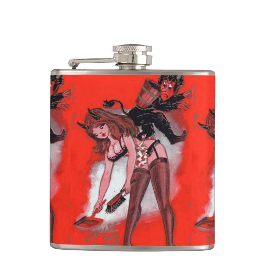 Beauty en de kerst van de Krampus Heupfles (Voorkant)