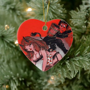 Beauty en de  kerst van de Krampus Keramisch Ornament