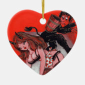 Beauty en de  kerst van de Krampus Keramisch Ornament (Voorkant)