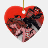 Beauty en de  kerst van de Krampus Keramisch Ornament (Achterkant)