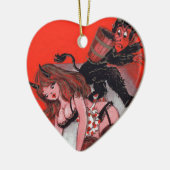 Beauty en de  kerst van de Krampus Keramisch Ornament (Links)