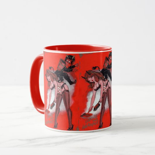 Beauty en de  kerst van de Krampus Mok (Voorkant links)