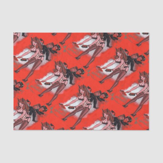 Beauty en de  kerst van de Krampus Tissuepapier (Voorkant)