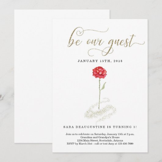 Beauty en de uitnodiging van de Beast van de verja (Voorkant / Achterkant)