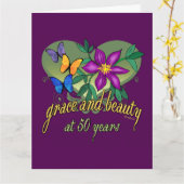 Beauty en Grace 50th Birthday Kaart (Gele Bloem)