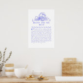 Beauty en het Beast Fairy Tale Blue Poster (Keuken)