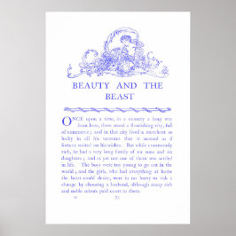 Beauty en het Beast Fairy Tale Blue Poster
