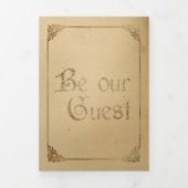 Beauty en het Beast Fairytale  Storybook Drieluik Uitnodiging (Cover)