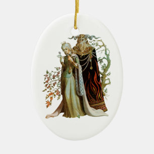 Beauty en het Beast Keramisch Ornament