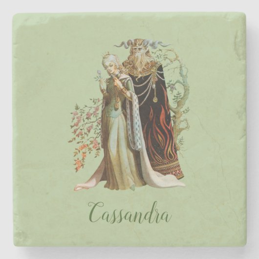 Beauty en het Beast Stone Onderzetter (Voorkant)