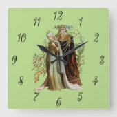 Beauty en het Beast Vierkante Klok (Voorkant)