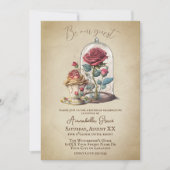  Beauty en het Beest Fairytale Magic Roos Kaart (Voorkant)