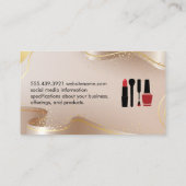 Beauty en Makeup | Goud beige lint Visitekaartje (Achterkant)