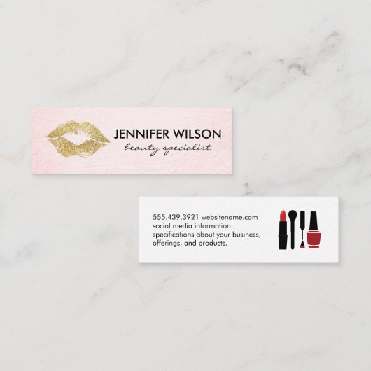 Beauty en Makeup Mini Visitekaartje (Voorkant / Achterkant)