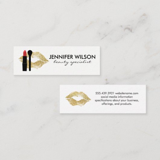 Beauty en Makeup Mini Visitekaartje (Voorkant / Achterkant)