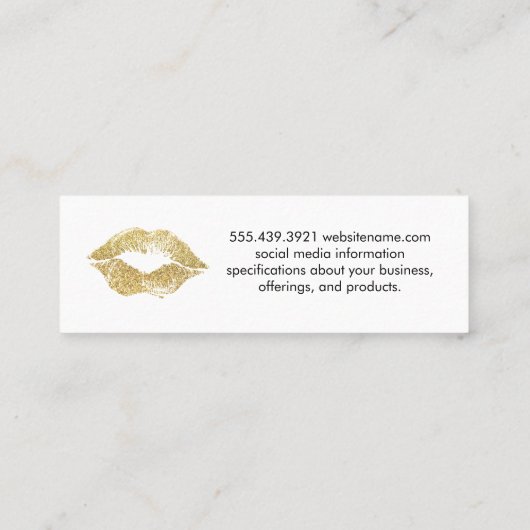 Beauty en Makeup Mini Visitekaartje (Achterkant)