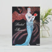 BEAUTY EN PHOENIX VRIJGEZELLENFEEST PARTIJ KAART (Staand voorkant)