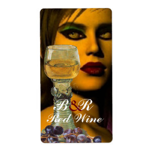 BEAUTY- EN WITTE GLAZEN VAN WIJN ETIKET