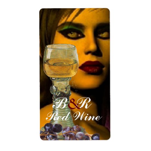 BEAUTY- EN WITTE GLAZEN VAN WIJN ETIKET (Voorkant)