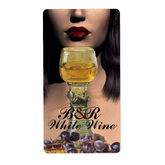 BEAUTY- EN WITTE GLAZEN VAN WIJN ETIKET (Voorkant)
