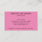 Beauty Esthetician Bold Typography Dark Pink Visitekaartje (Achterkant)