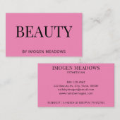 Beauty Esthetician Bold Typography Dark Pink Visitekaartje (Voorkant / Achterkant)