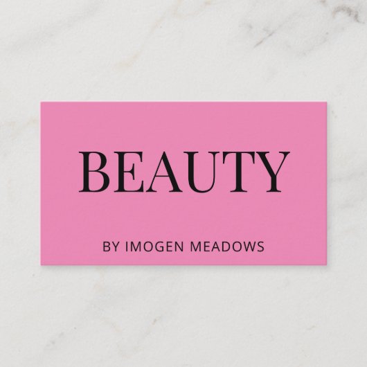 Beauty Esthetician Bold Typography Dark Pink Visitekaartje (Voorkant)