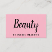 Beauty Esthetician Script Calligraphy Pink Visitekaartje (Voorkant)