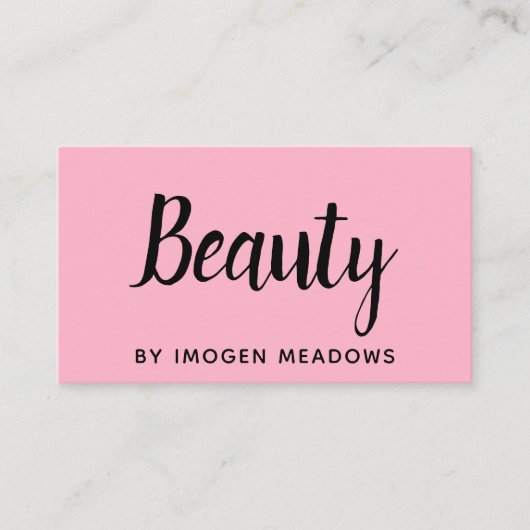 Beauty Esthetician Script Calligraphy Pink Visitekaartje (Voorkant)