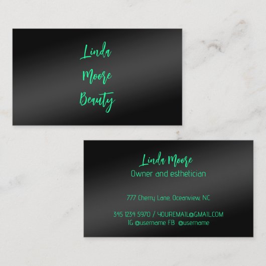 Beauty Esthetician Visitekaartje (Voorkant / Achterkant)