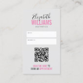 Beauty Esthetiek Salon QR Code Afspraak Aanbevelingskaartje (Achterkant)