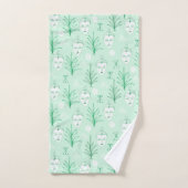 Beauty Facets Botanical Pattern Mint Green Bad Handdoek (Handdoek)