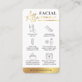 Beauty Facial Aftercare Guide White & Gold Logo Visitekaartje (Voorkant)