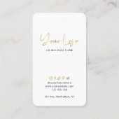Beauty Facial Aftercare Guide White & Gold Logo Visitekaartje (Achterkant)