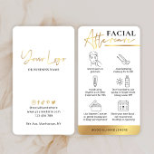 Beauty Facial Aftercare Guide White & Gold Logo Visitekaartje